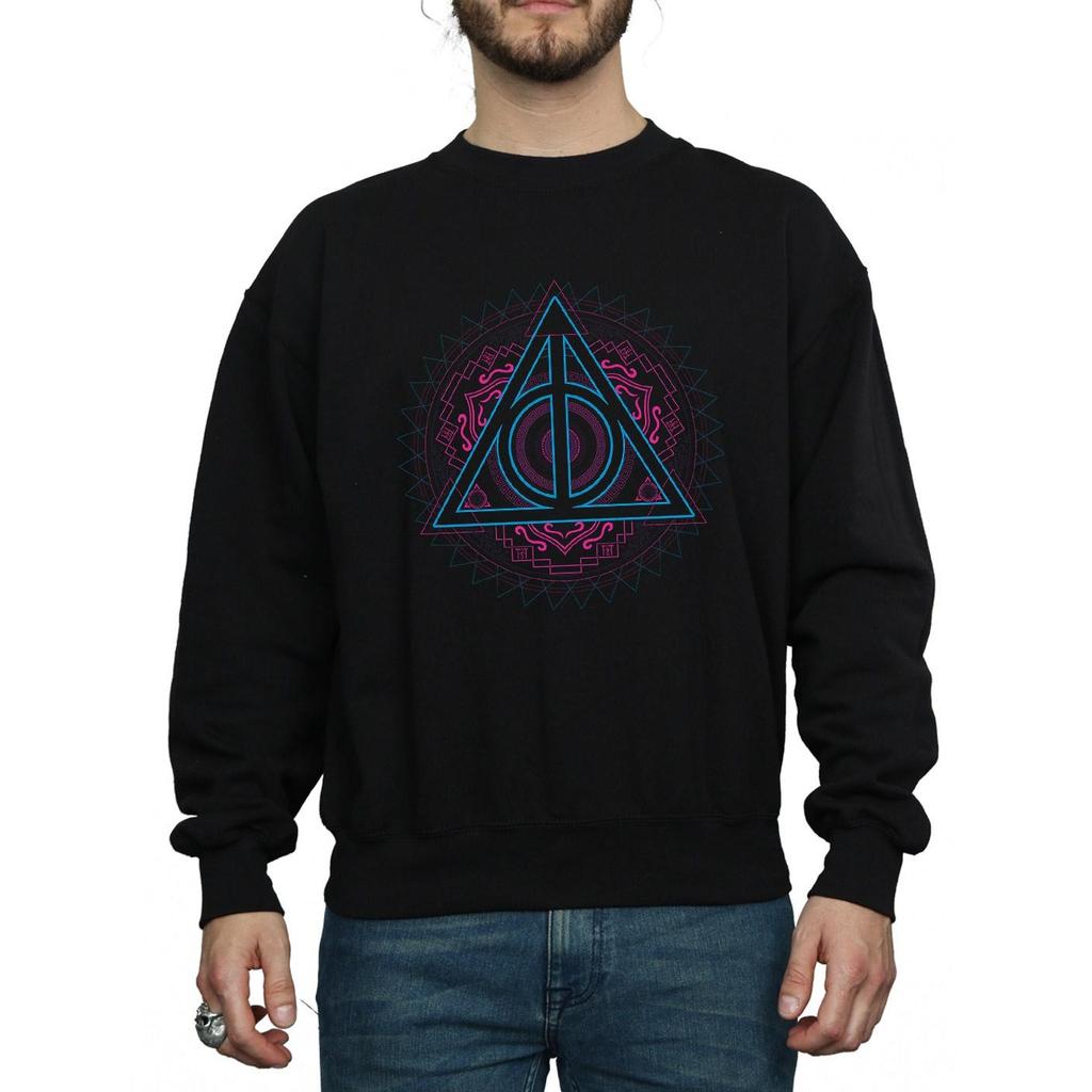 Harry Potter Mens Neon Deathly Hallows Sweatshirt