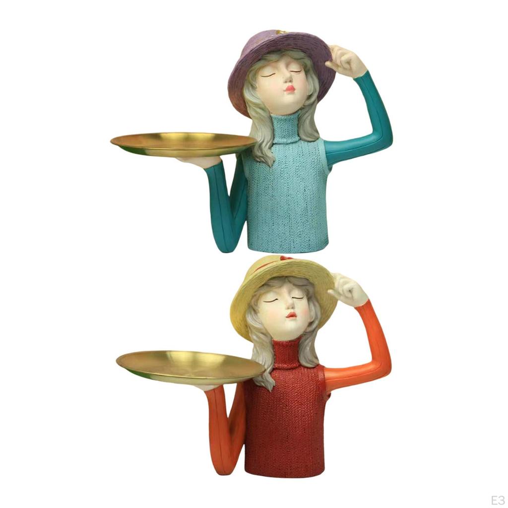 Figurine Statue Storage Tray Collectible Sculptures Decorative for Living Home Decoration