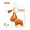 [RAVIS] Dog and Cat Keychain Stylish Leather Bag Charm Cute Adult Cute Plush Toy Key Ring Carabiner with Hook Ladies Popular Brand Animal My Pet Gift