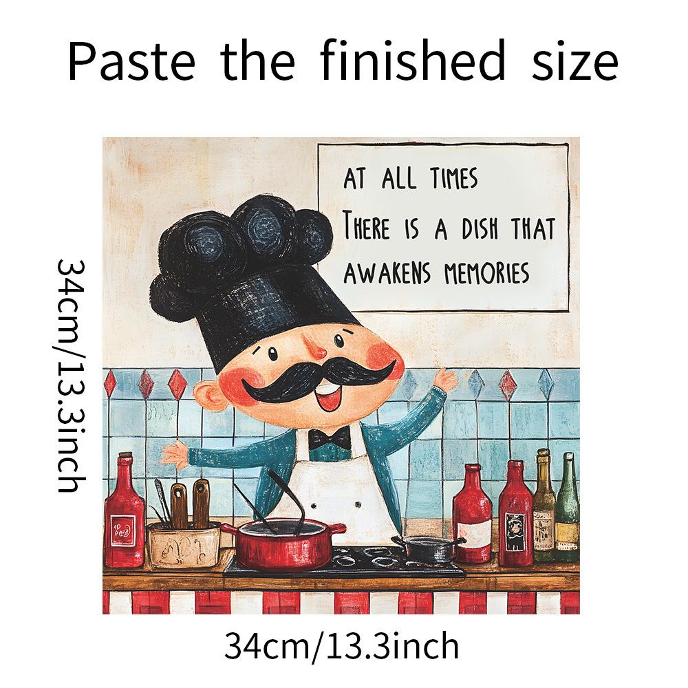 

Шеф-повар Английский Слоган Кухня Столовая Ландшафтный Дизайн Декоративные Наклейки На Стены Самоклеящиеся 34*34cm/fun-f312
