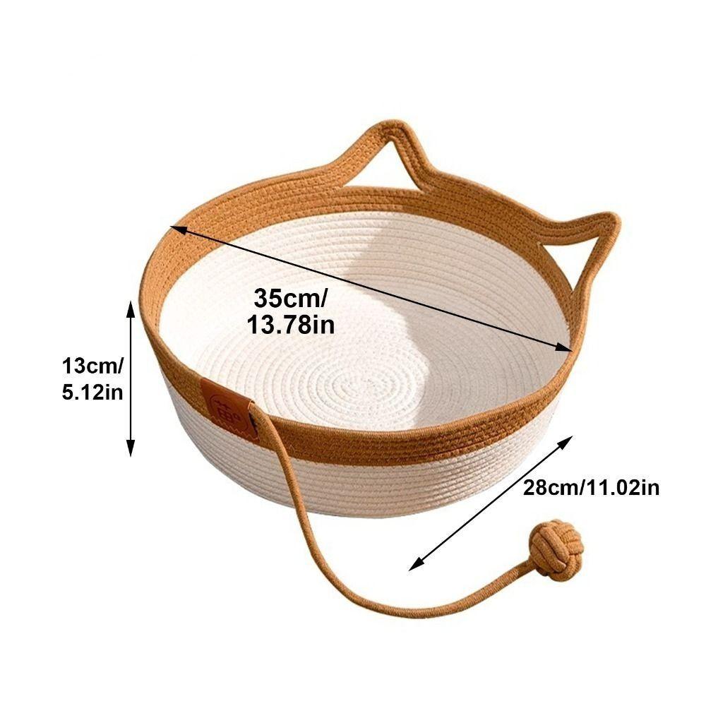 Cute Cotton Rope Woven Cat Nest Comfort Washable Universal Cat Bed Handmade Durable Cat Supplies Pet Accessories