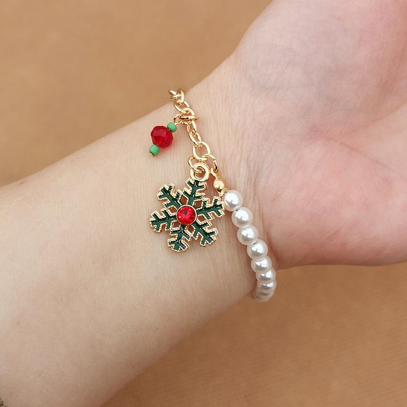 Snowman Christmas Bracelet Bell Christmas Christmas Tree Old Man Elk Snowflake Jewelry Alloy