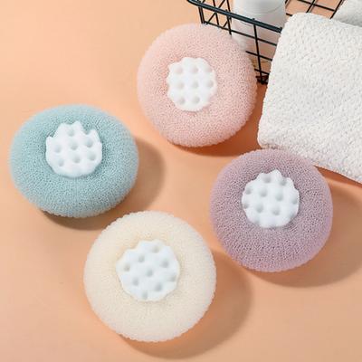 2Pcs Bath Ball Super Soft Sunflower Suction Cup Bath Scrubber Gentle Soothing Massage Stress Relief Bath Accessory
