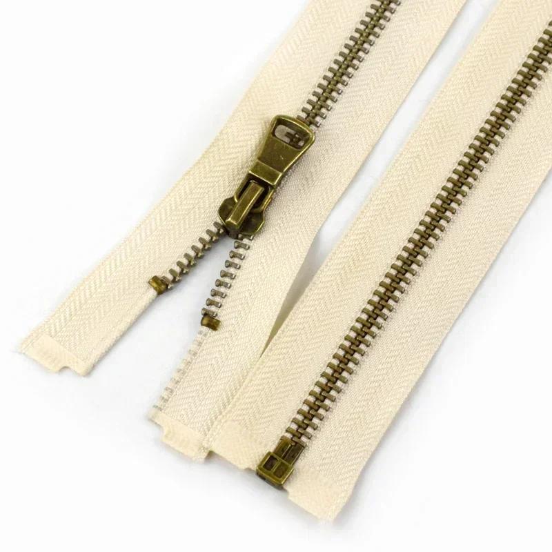 2Pcs 5# Sewing Metal Zippers 40/50/60/70/80cm Open-End Zipper Jacket Coat Auto Lock Zip Repair Kit DIY Bag Garment Accessories