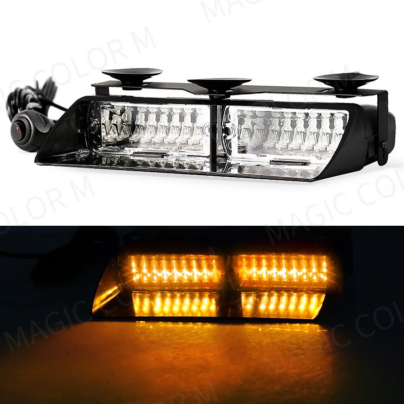 16 LED Strobe Signal Notfall Windschutzscheibe Warnleuchte Rot Blau Gelb Bernstein Weiß Grün Auto Auto Zubehör