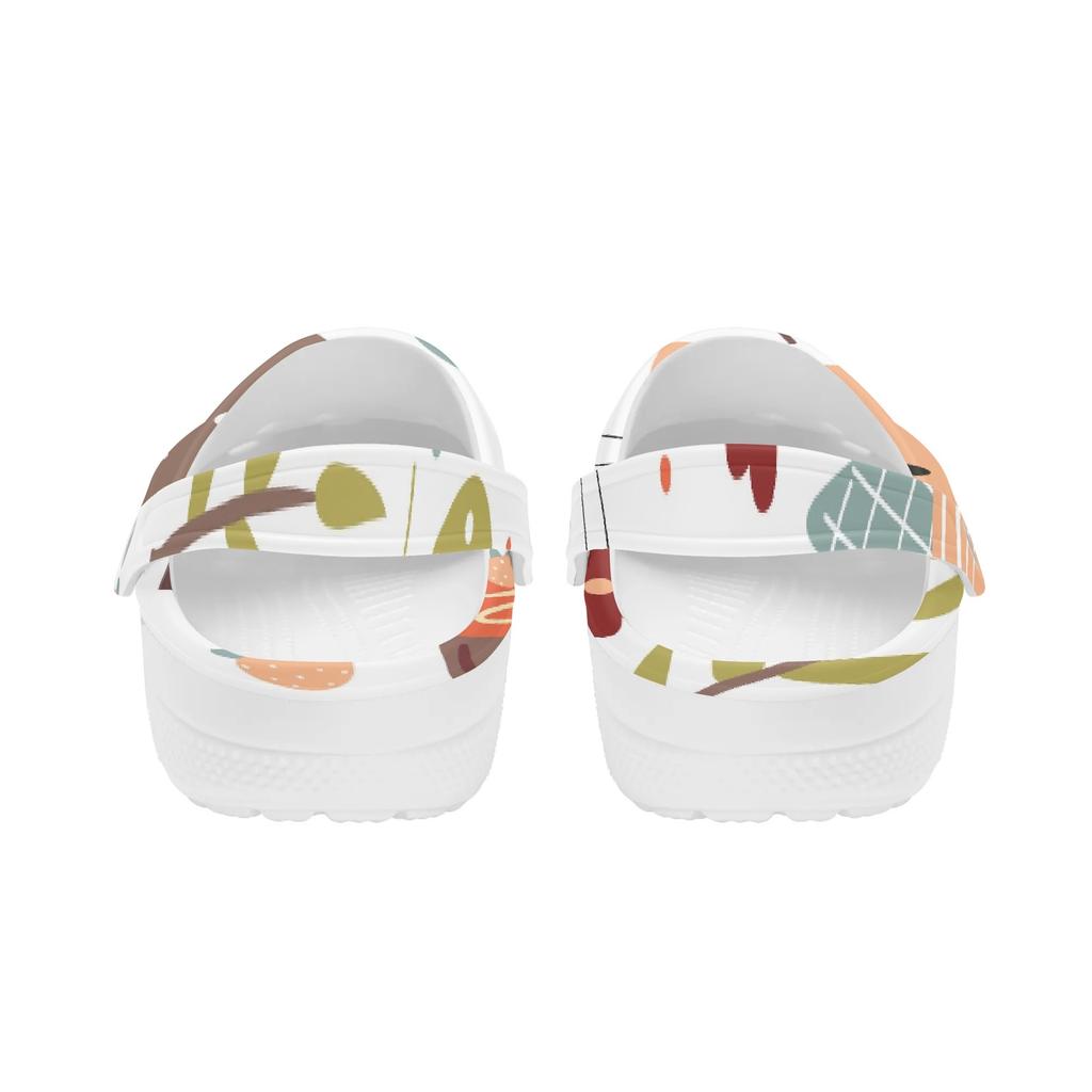 Color Print EVA Clogs Women Men Soft Comfort Slip On Ventilated Garden Shoes Beach Pool Bathroom Home Daily Shoes Home Use
