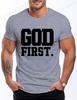 Funny God First Graphic Tshirt for Men Women Clothing Fashion Style T Shirts Y2K Tops Casual Shortsleeve Tshirt Streetwear