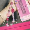 Star Pink Bear Heart Beads Phone Cute Charm Chain Lanyard for IPhone 16 Samsung Accessories Hanging Rope Girl Jewelry