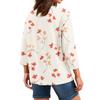 Women's Tops Three-quarter Sleeve Shirt V-neck Loose Casual Shirt Floral Printed T-shirt