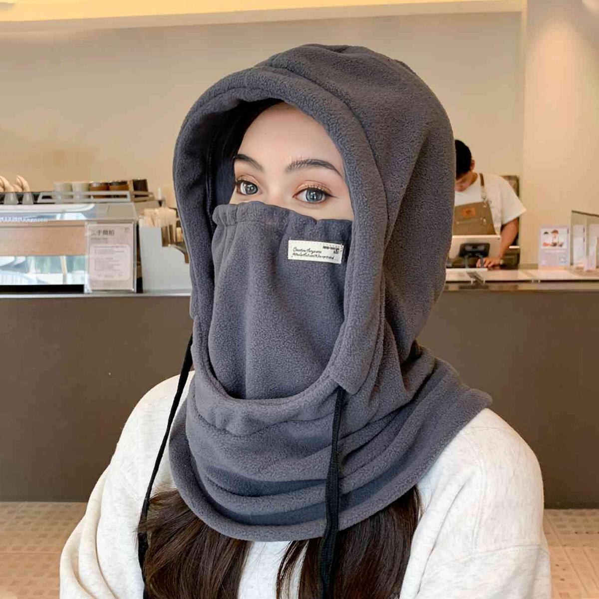 

Winter Keep Warm Hat Facial Neck Warmer Outdoor Sport Street Fashion Skiing Cap сірий