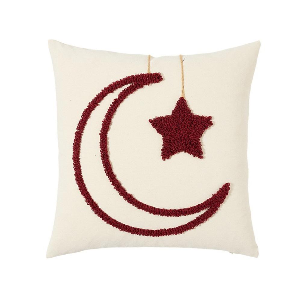 Moon Star Pattern Throw Pillowcases Invisible Zipper Decorative Pillowslip Bedroom Decor темно-красного 1240₽