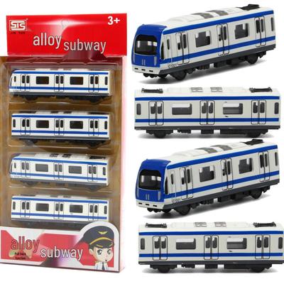 Children's Alloy High-Speed Train Toy Set - Magnetic Four-Piece Subway Model