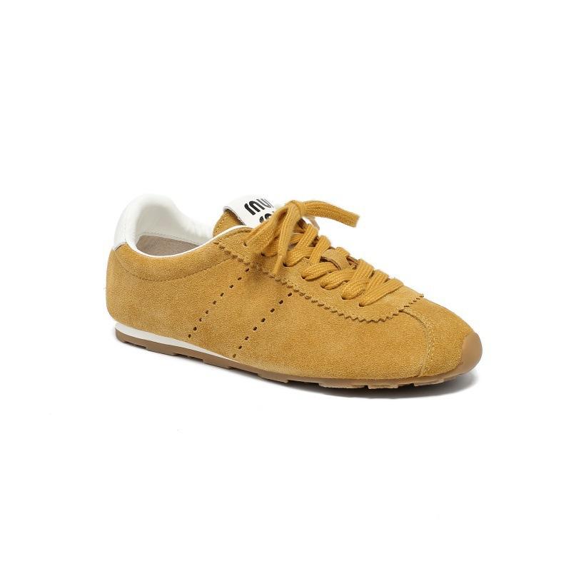 Leather retro women's spring and summer new versatile soft-soled casual sports board shoes flat-soled white shoes women