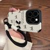 Bow Doll Lanyard Suitable for Apple 15PRO Mobile Phone Case 14/13 Pupil Eye 12 Silicone Anti-fall Light Luxury