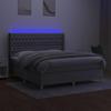 VidaXL Slat Bed Base with Mattress and LED, Upholstered Bed, Double Bed, Adult Bed for Interior Bedroom, 3139125