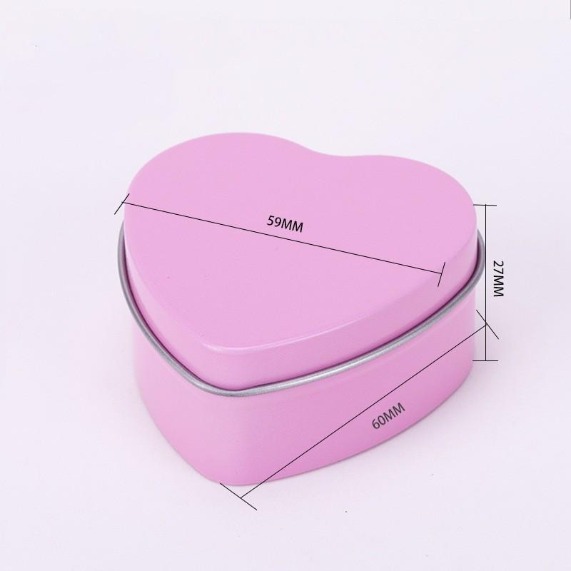 1Pc Heart Shape Aluminum Tin Jar for Cream Balm Nail Candle Cosmetic Container Refillable Tea Cans Metal Box Candy Packaging Box