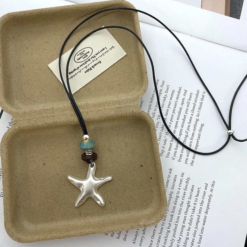 Retro Ethnic Ceramic Wood Necklace: Geometric Fruit Pendant for Women