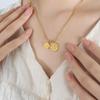 Retro Zircon Pendant Snake Chain Necklace In Titanium Steel & 18K Gold - Fade-Resistant, Versatile Hip Hop Jewelry for Women