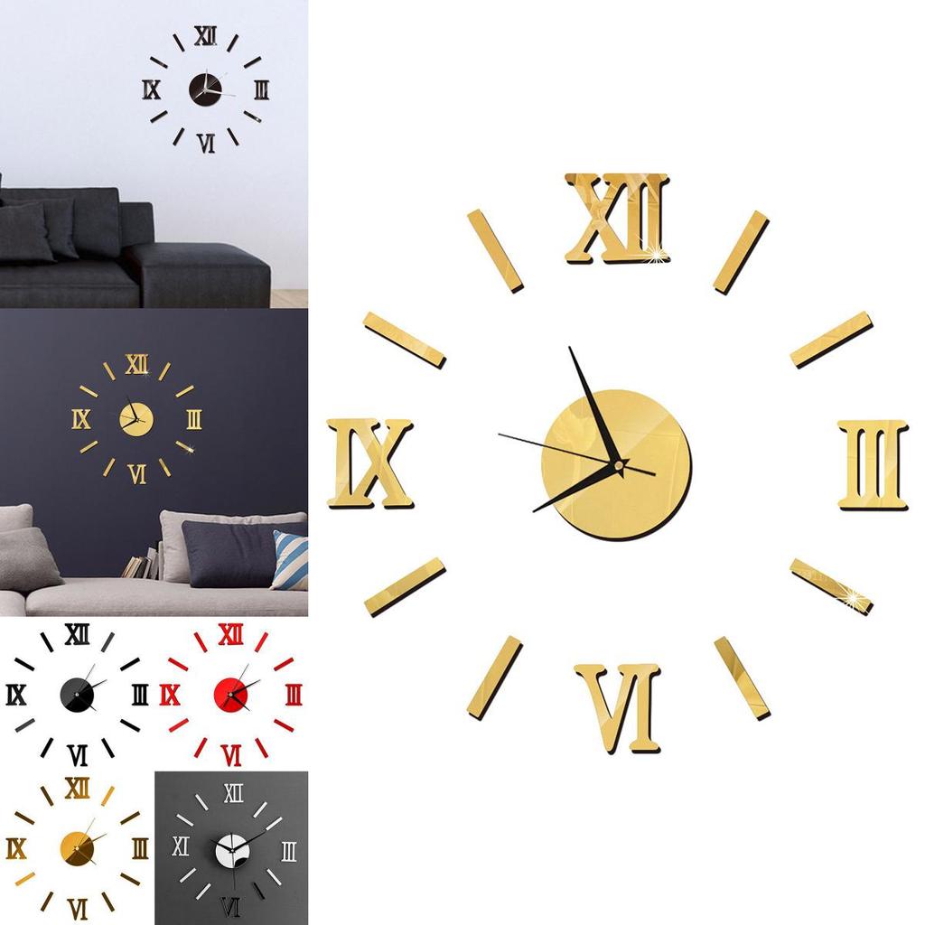 DIY Wanduhr Uhr Zuhause Moderne Dekoration 3D Kristallspiegel Kunst Aufkleber Abziehbilder