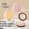 1/2/3Pcs Double-layer Powder Puff Storage Box Cookie Shape Breathable Box Earring Storage Box Ventilated Portable