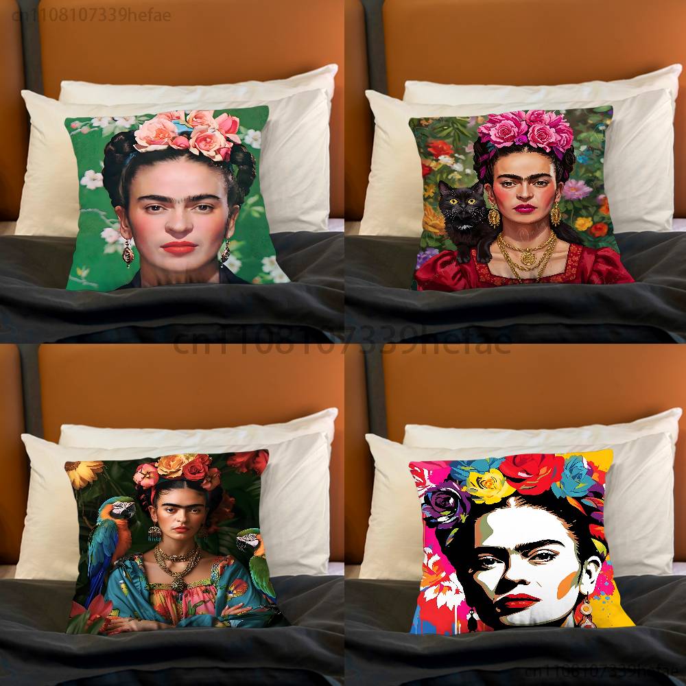 Moderne FFridaS KKahlo Kissenbezüge für Schlafzimmer Wohnzimmer Sofa Heimdekoration Polyester Kissenhülle mit Reißverschluss