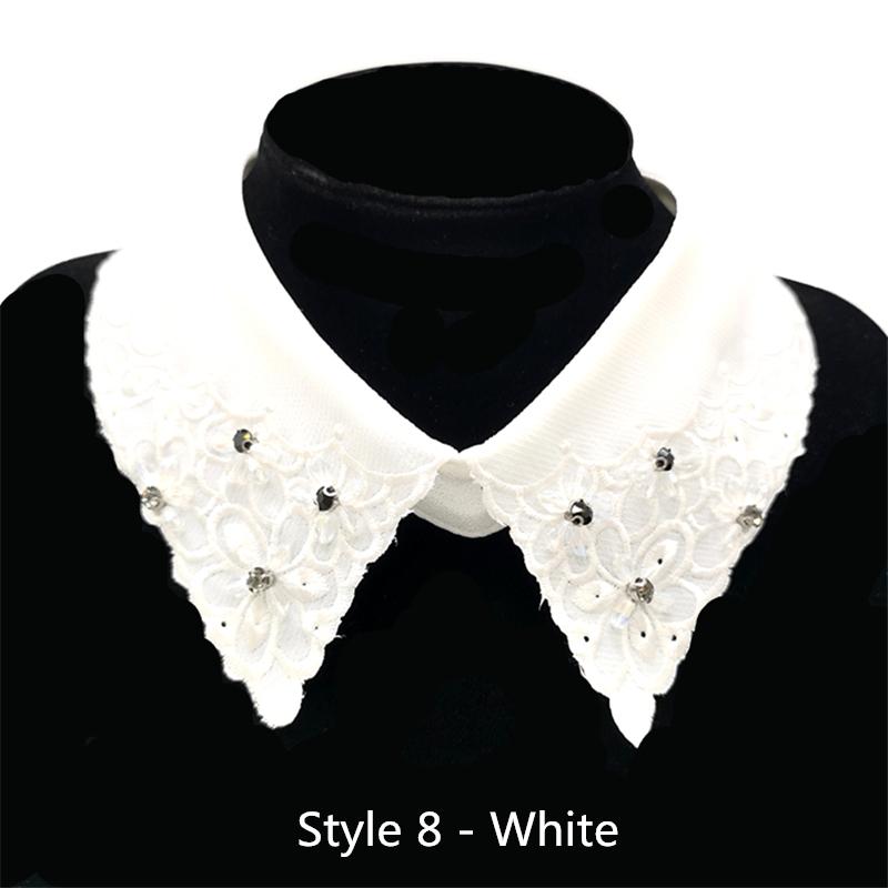 1pcs Fashion Shirt Sewing Lace Sweater Elegant False Collar Wedding Dress Accessories # White & Black