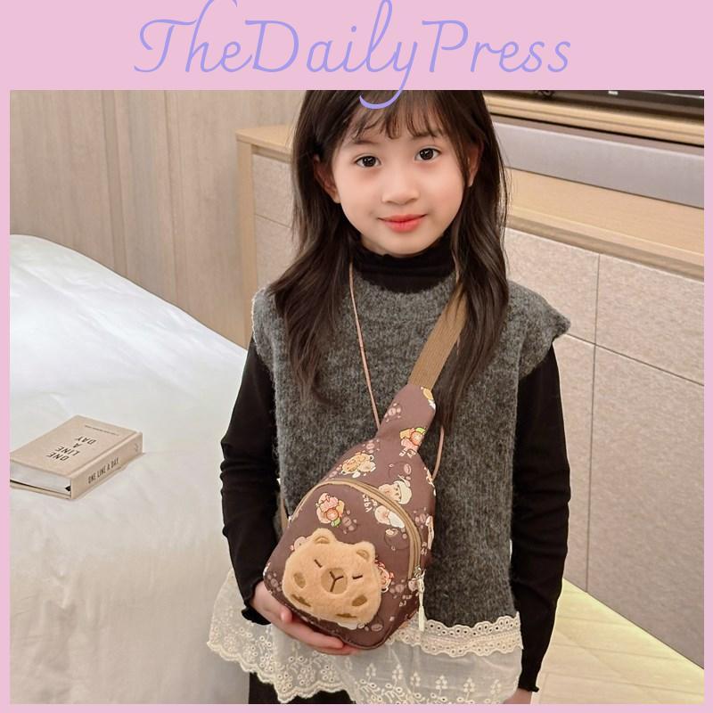 Plush Printed Capybara Shoulder Crossbody Chest Bag Children Outdoor Leisure