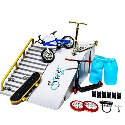Skate Park Skateboard Ramp Bike Ramp Including Finger Skateboard Finger Bike Finger Scooter Toys Kids Gift