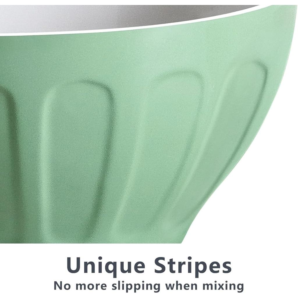 Ceramic Mixing Bowls for Kitchen,Large Nesting Mixing Bowl Set for Serving,Baking,Food Prepping,Cooking,Salad,Sourdough,Gift,Microwave Safe