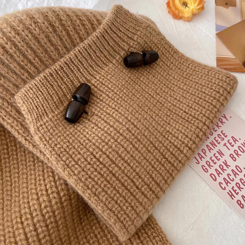 1Pc Knit Multi-functional Neck Brace Winter Button Korean Version Yarn False Collar Scarf