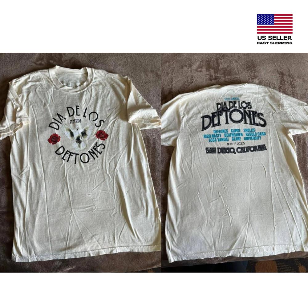 Deftones Dia De Los 2025 Ноябрь 2025 Сан-Диего Мерч Унисекс Футболка XXL