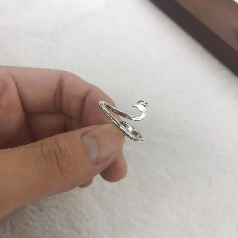 Adjustable Vintage Phoenix Ring Women Men Oxidized Plated Geometric Statement Jewelry