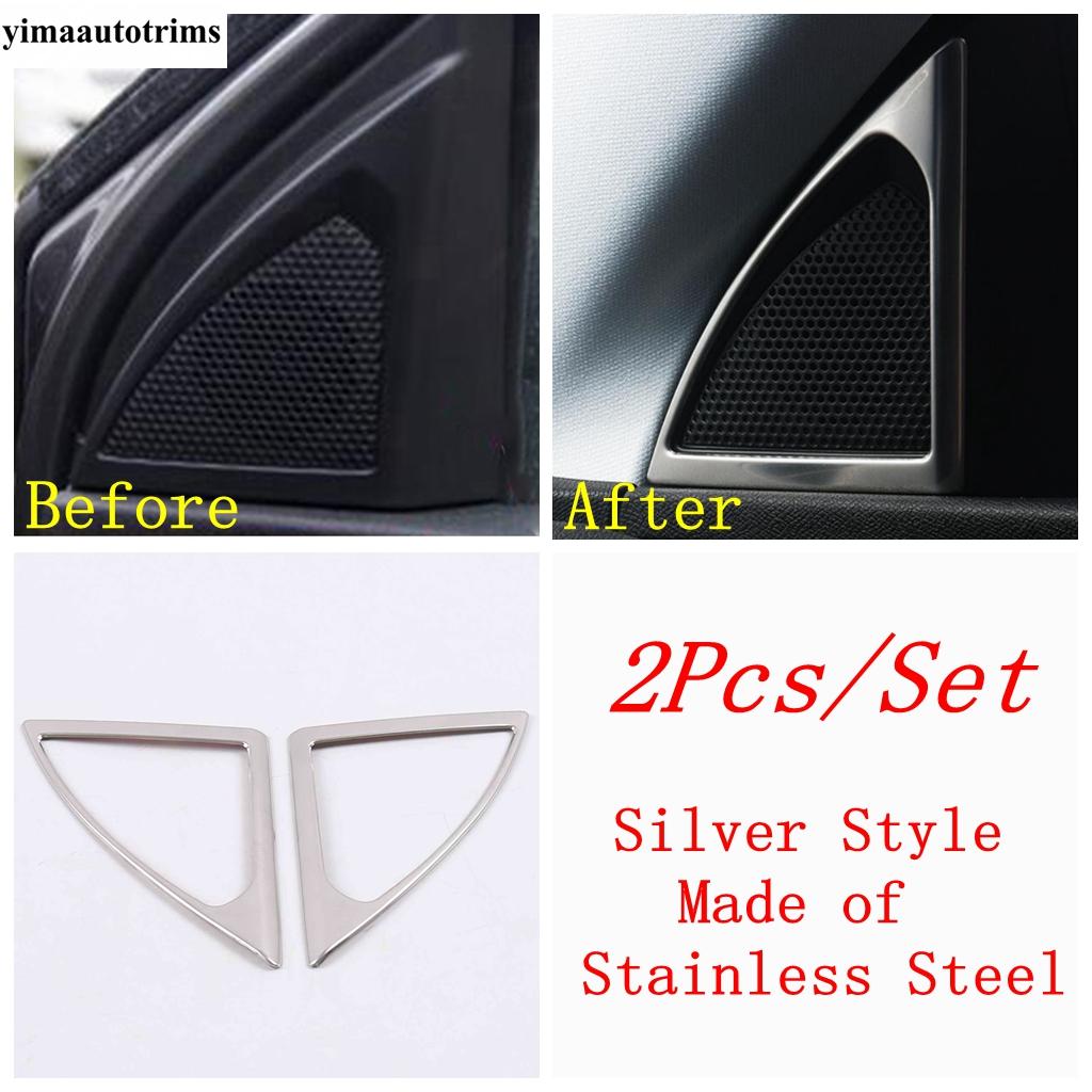 Car Pillar A Audio Speaker Tweeter Frame Cover Trim For Peugeot 3008 5008 GT 2017 -  Stainless Steel Accessories Interior Silver Style