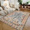 Modern Leopard Print Mix Carpet with Bohemian Style Border Colorful Floral Design Non-Slip Large Area Rug for Cozy Home Interior
