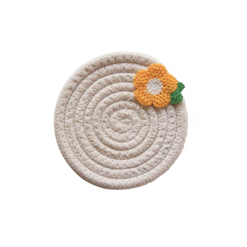 Japanese Heat Insulation Pad I Floret Cup Meal Cotton Thread Woven Rope Bowl Simple