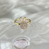 Zirconia Rabbit Anxiety Rings Rotatable Rings Adjustable Calming Worry Rings