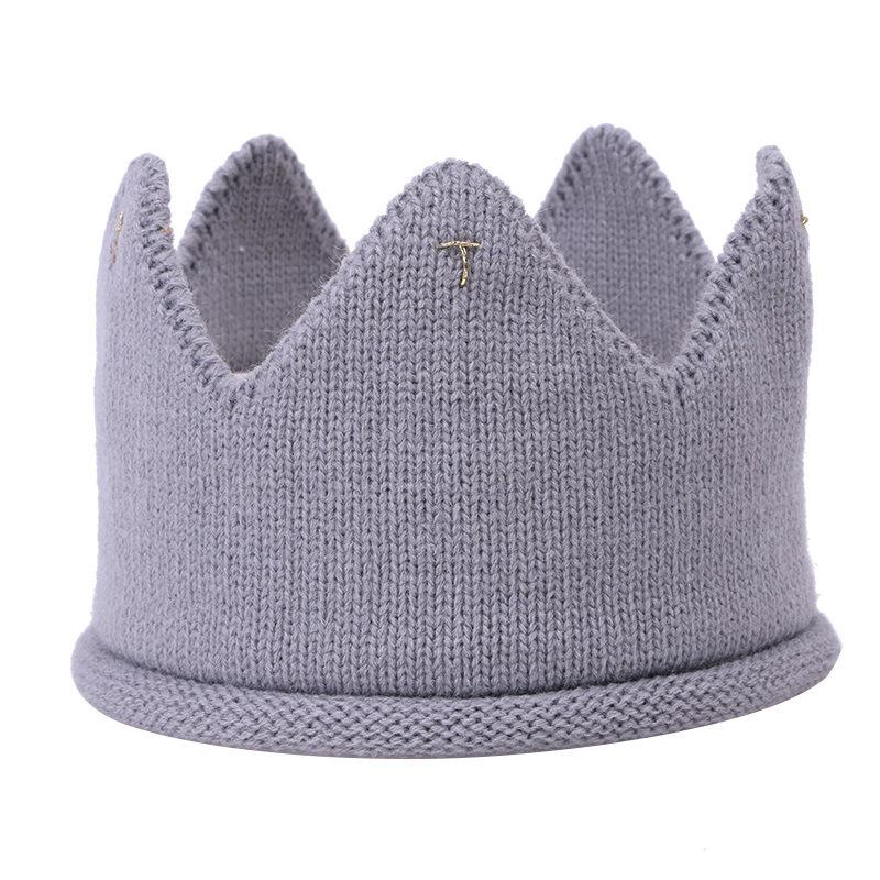 Unisex Candy Color Crown Knitted Hat and Headband for All Ages