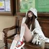 Dames Herfst/Winter Schattige Kattenoor Fleece Gevoerde Hooded Vest Jas