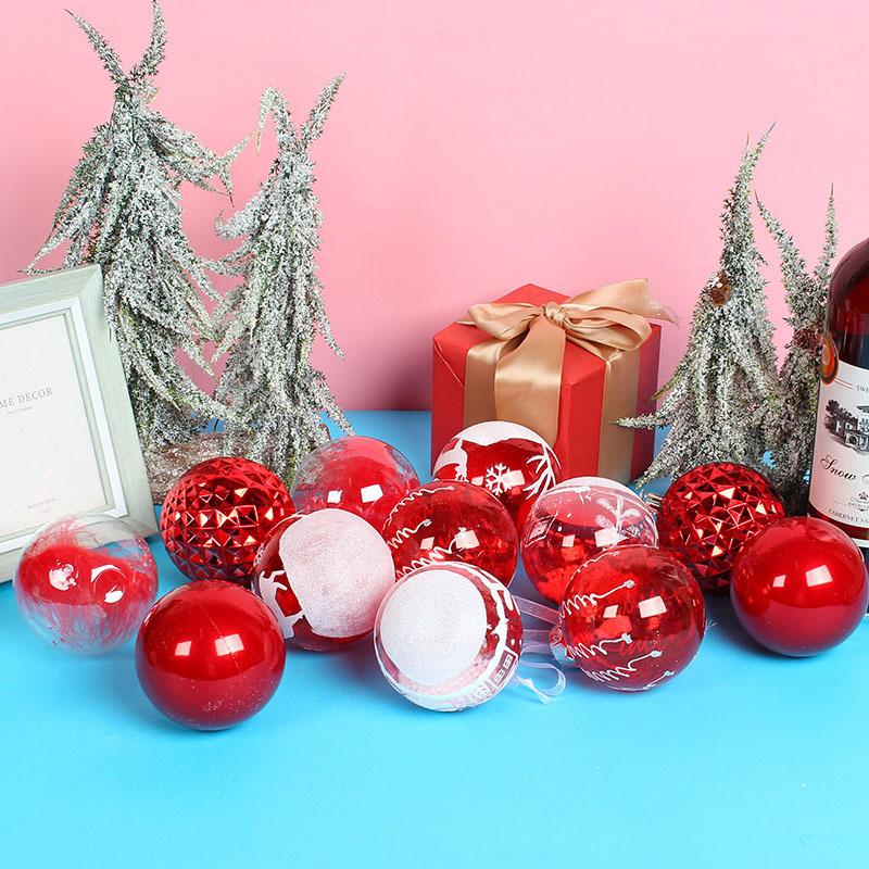 Christmas Painted Ball Gift Box Set Diy Transparent Christmas Ball Christmas Tree Decoration Hanging Ball Pendant