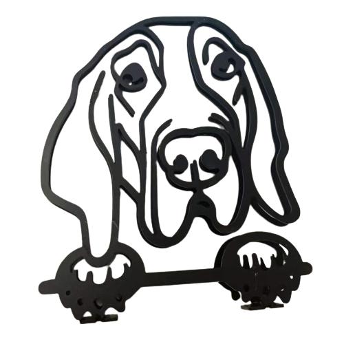 Metal Dog Art Sculpture Modern Abstract Minimalist Art Animal Ornaments Pet Dog Crafts Home Study Office Desktop Decoration