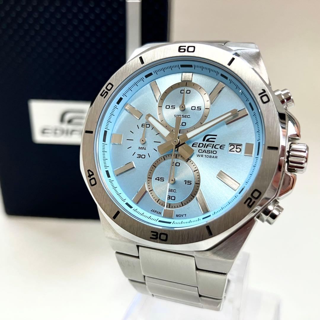 Used Good Condition Casio Edifice Chronograph EFV-640 Full Metal Blue y2k