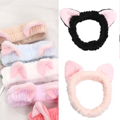 Hübsches Plüsch-Stirnband mit Katzenohren für Frauen und Mädchen, zum Waschen des Gesichts, für Geburtstagspartys, Treffen, Haarband, Hautpflege-Accessoires