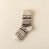 Women's Retro Ethnic Wool Socks - Warm, Fleece-Lined, Mid-Calf for Autumn/Winter