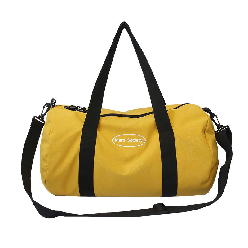 Yoga Fitness Bag Korean Version Large-capacity Cylindrical Shoulder Handbag Outdoor Travel Messenger Bag