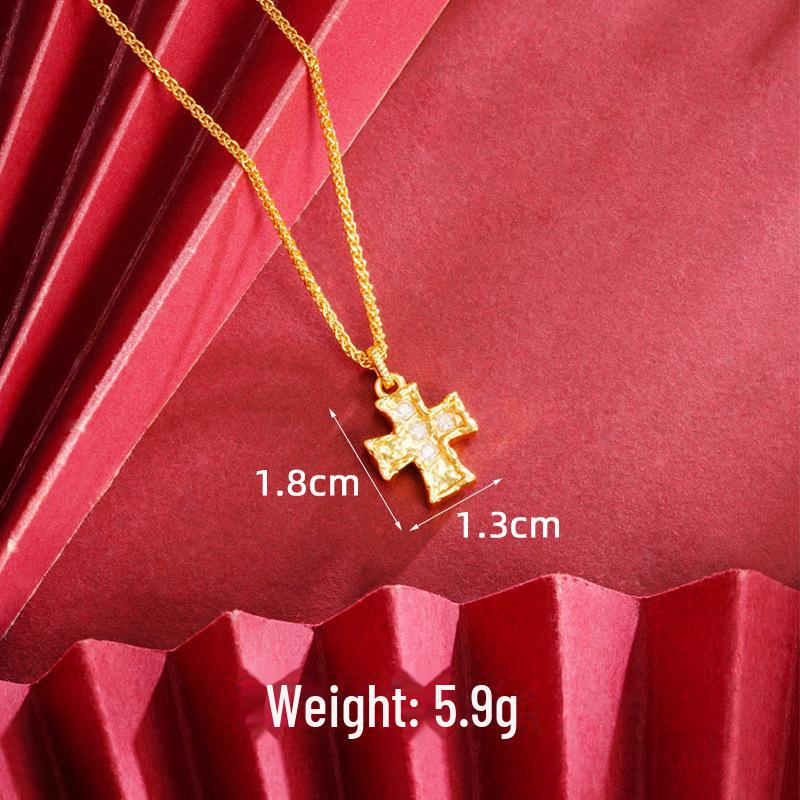 

Ancient Vietnamese Gold Sand Pixiu Diamond Pestle Pendant Gourd Necklace