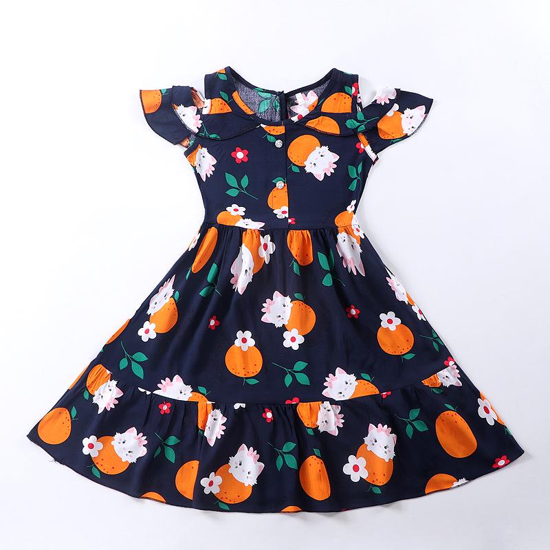 Kids' Summer Cotton Silk Off-the-Shoulder Princess Dress - Korean Style Nightgown