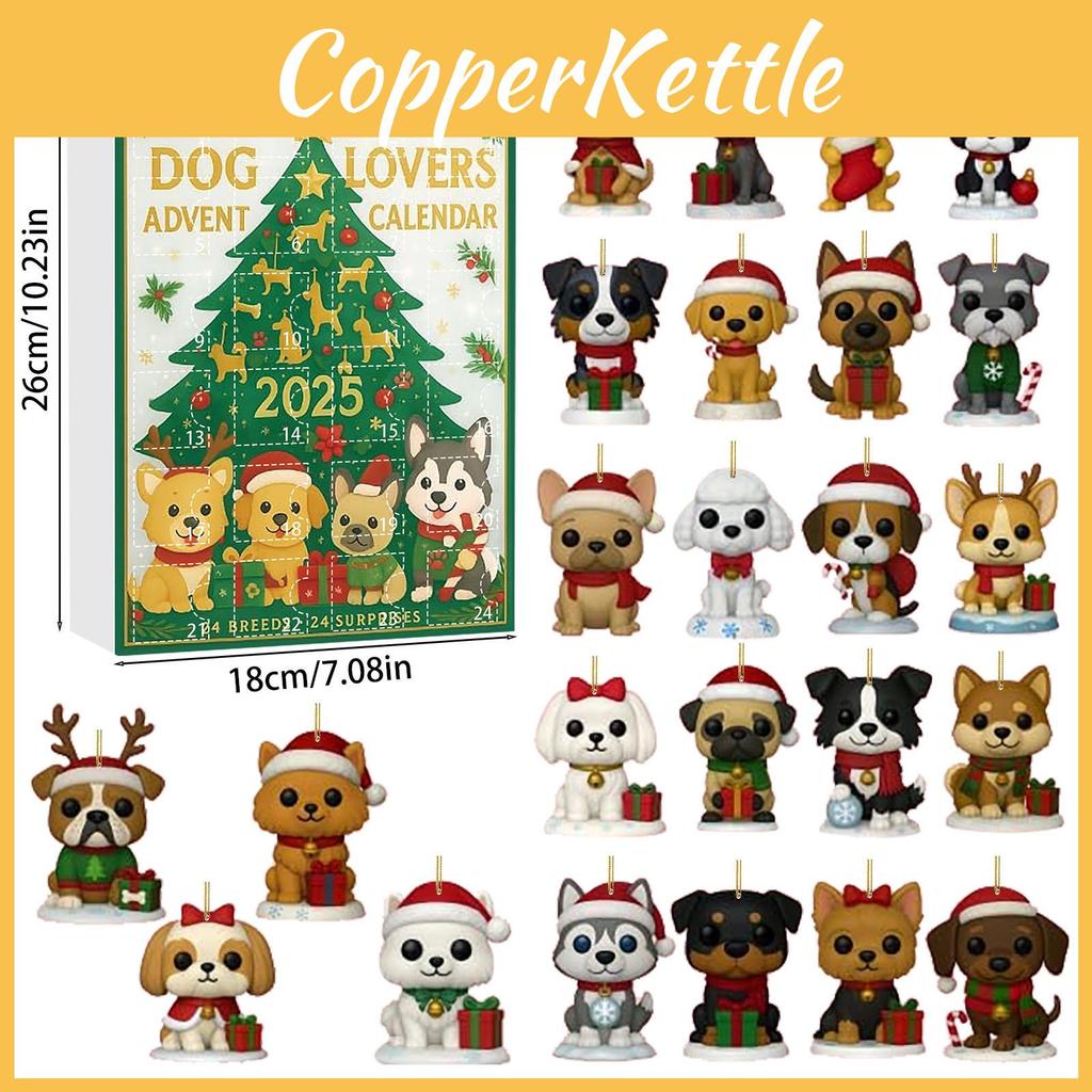 Christmas Dog Series Advent Calendar With Acrylic Ornaments For Gift Giving And Home Decor
