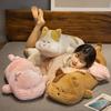 Cute Cartoon Cat Long Pillow With Soft Pp Cotton Filling For Bedside Napping And