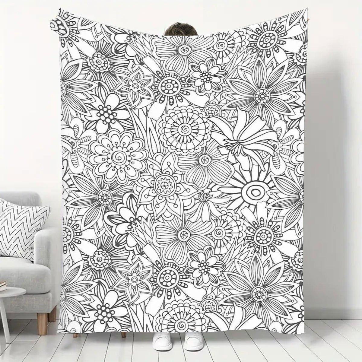 Pieaugušo relaksējošs krāsojams flaneļa pleds, DIY