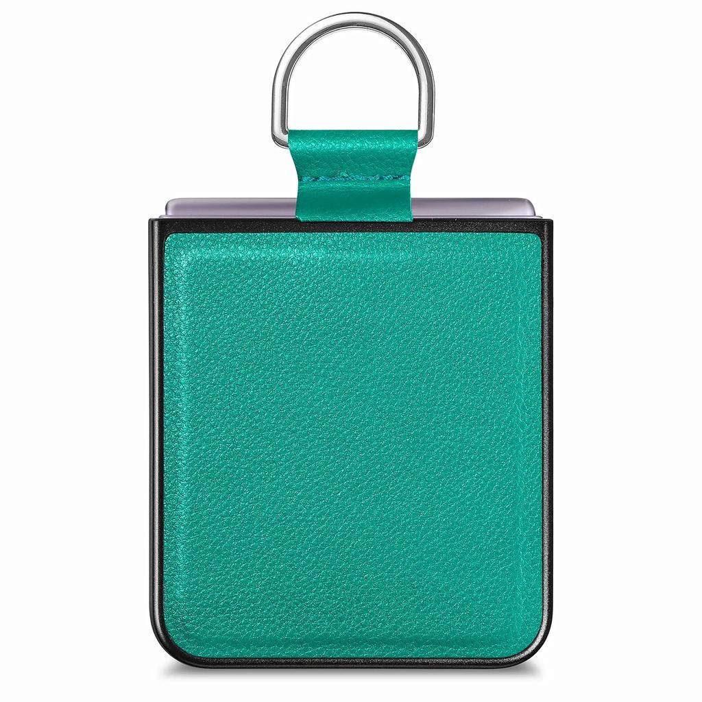 Fall Protection Ring Holder Leather Case for Samsung Galaxy Z Flip 4 5 6 flip6 Flip5 Flip4 Flip3 Flip 3 2 1 5G Zflip4 Cover